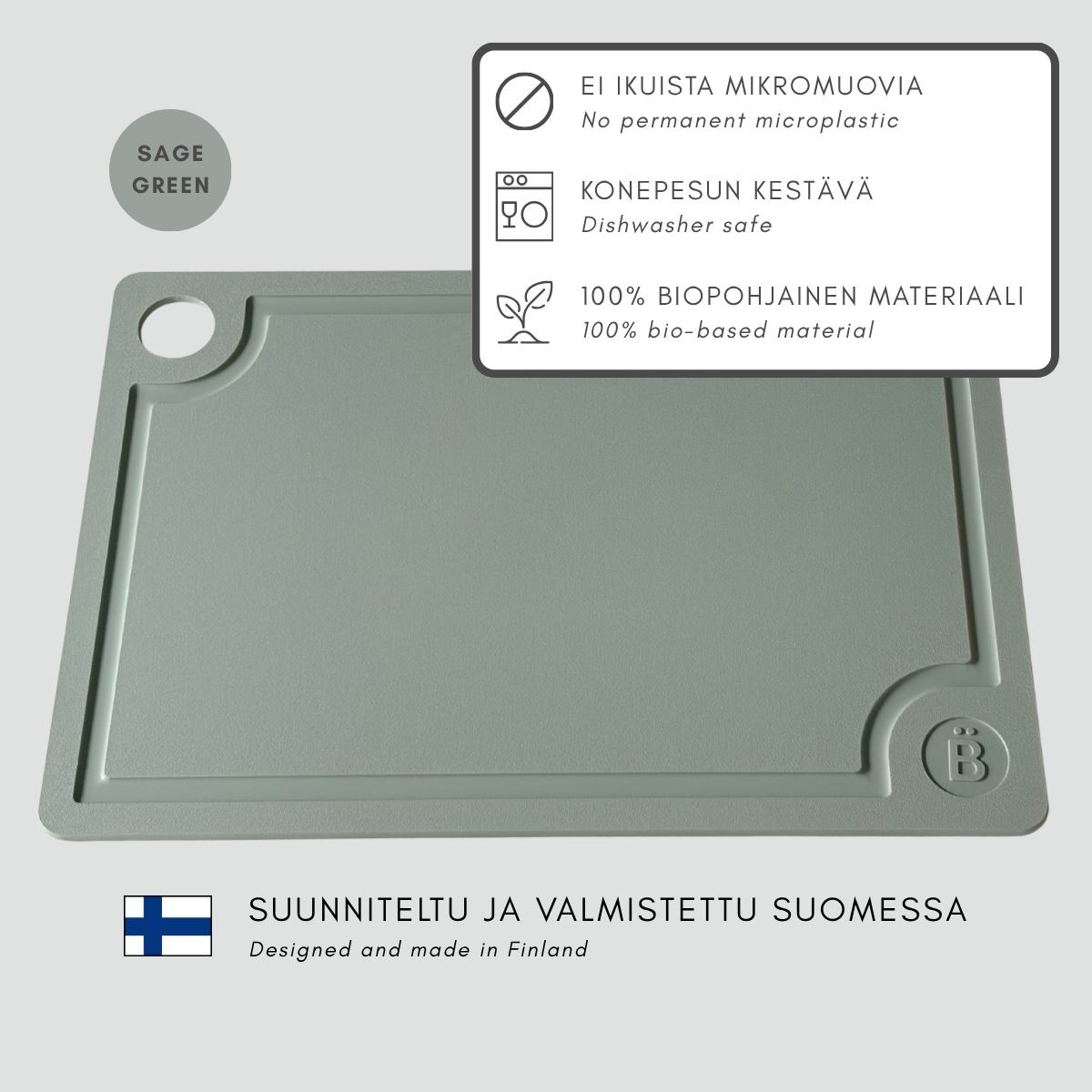 100% Bio-based and Dishwasher Safe Cutting Board with No Permanent Microplastics