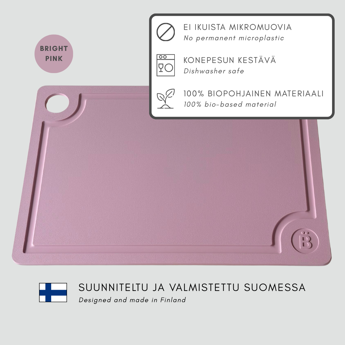 100% Bio-based and Dishwasher Safe Cutting Board with No Permanent Microplastics